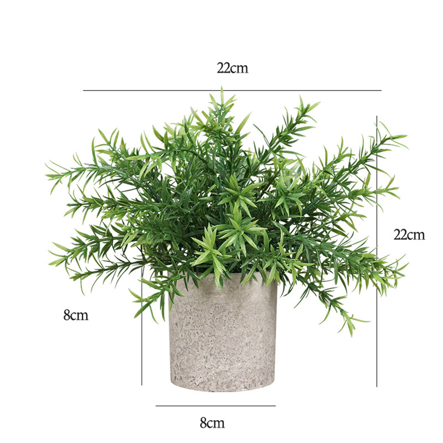 3Pcs Mini Potted Artificial Plastic Green Plants