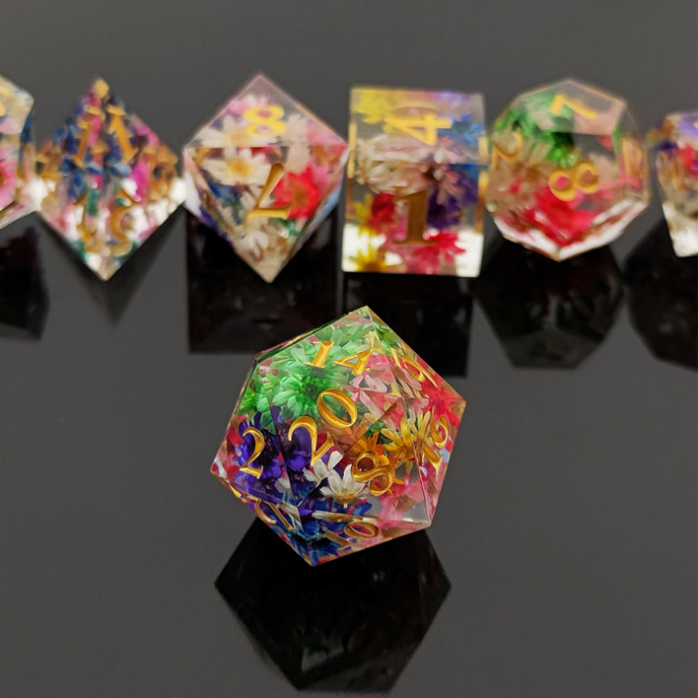 Enchanted Starlight 7 Dice Precision Edged Set for RPG DND Tabletop Game