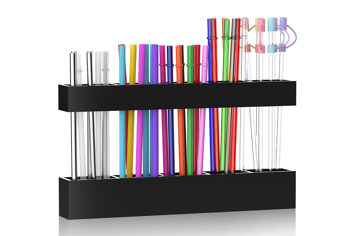 Straw Holder for Cabinet Door Reusable Straw Storage for Kitchen Cupboard
