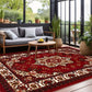 Large Floor Rug Crystal Velvet Vintage Boho Non-Slip Carpet for Bedroom Dining Room