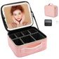 2Pcs 25x10.5x23CM Travel Makeup Storage Bag with Mirror and Light