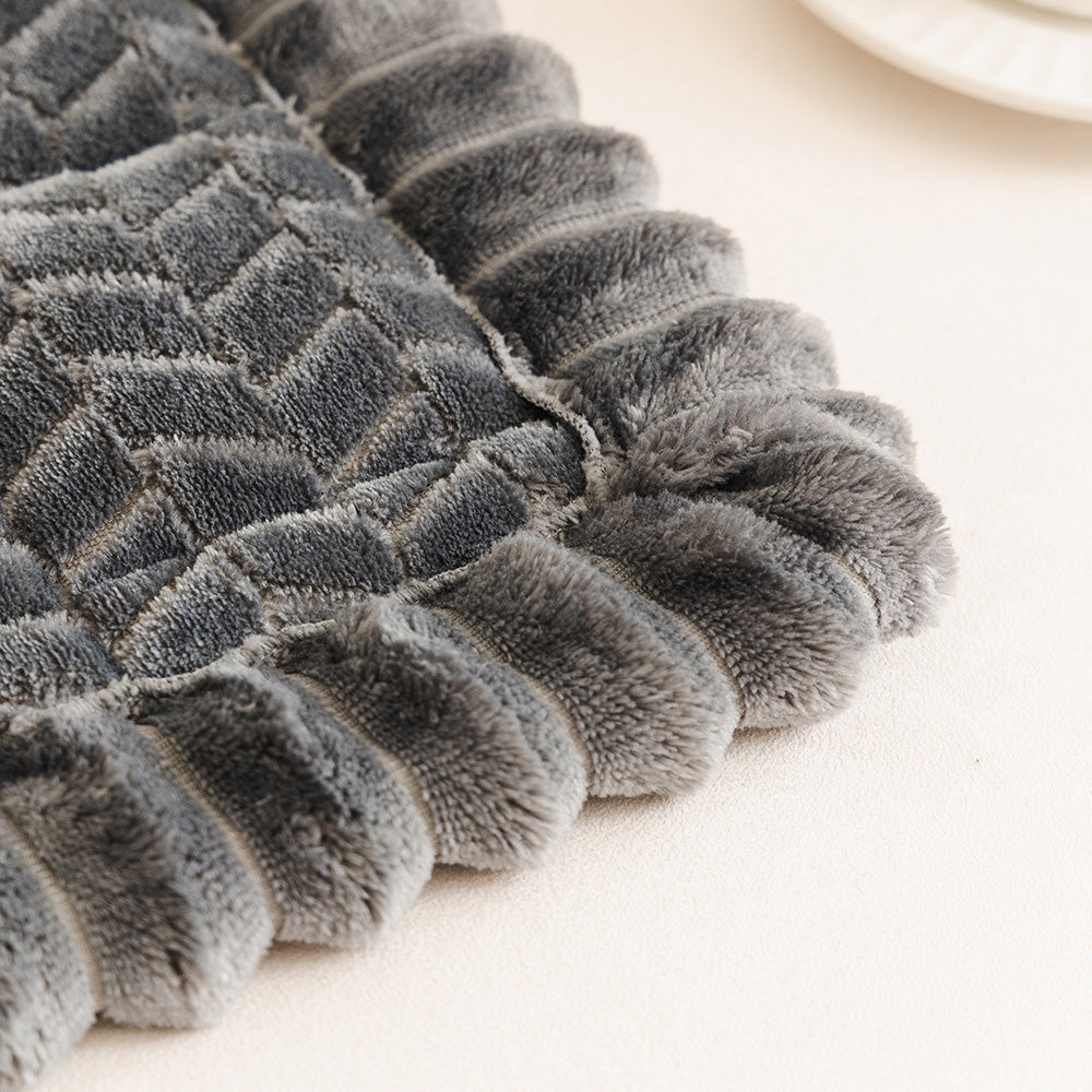 Thick Plush Pet Sofa Cover Non Slip Couch Protector Corduroy Mat-Dark Grey