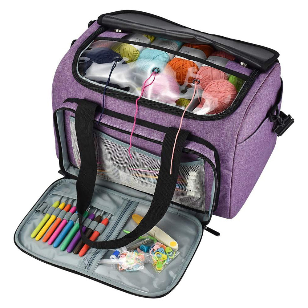 Knitting Storage Bag Wool Tote Crichet Hook Needles Accessories Organizer