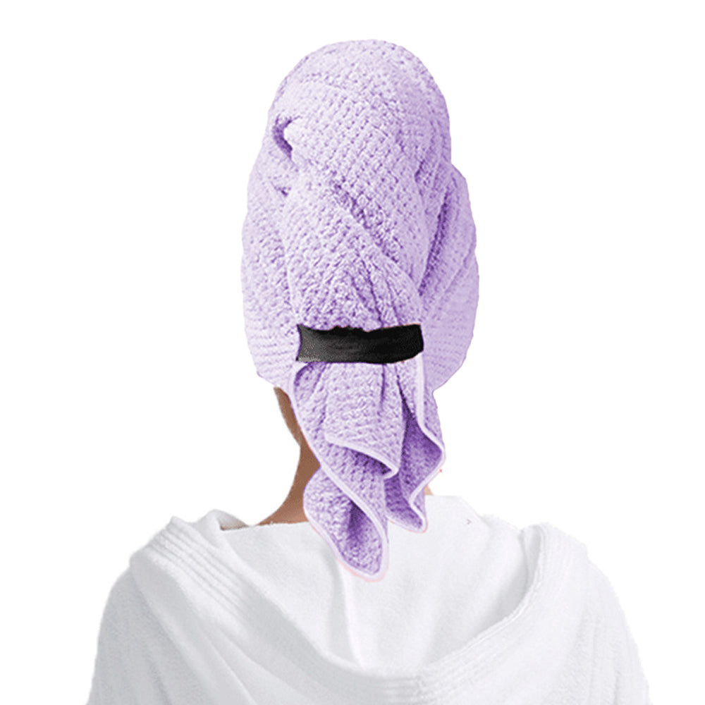 5Pcs Microfiber Hair Towel Wrap with Elastic Strap for Women