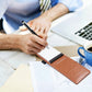 A7 Mini Pocket Notebook PU Leather Notepad with Pen Holder Card Slot