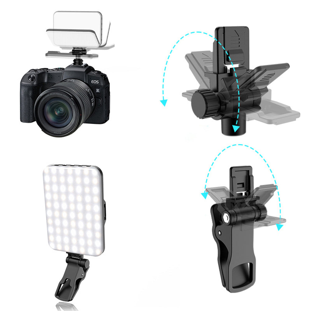 LED Portable Selfie Light with Clip and Hot Shoe Mount