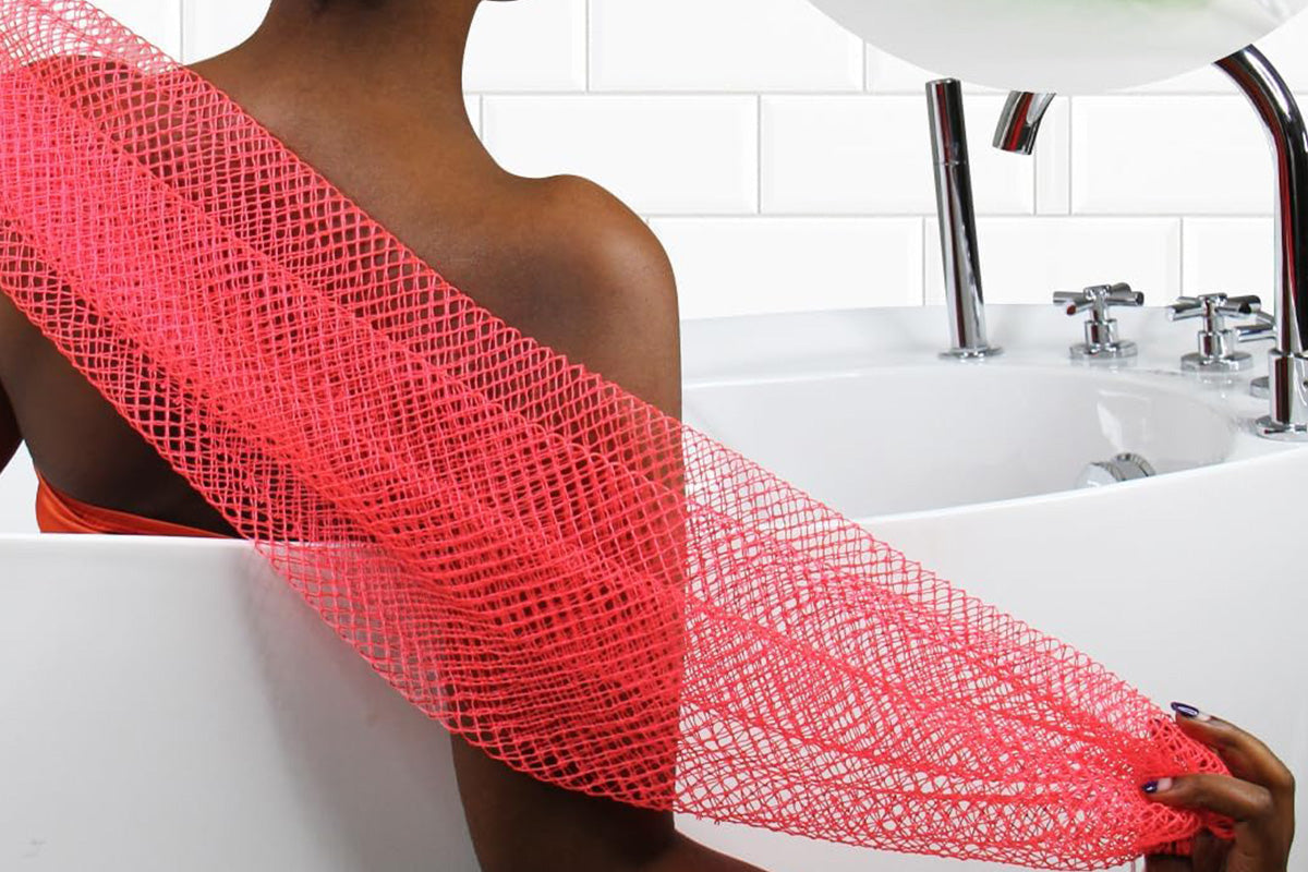 2PCS African Net Sponge Body Scrubber for Exfoliating and Bathing