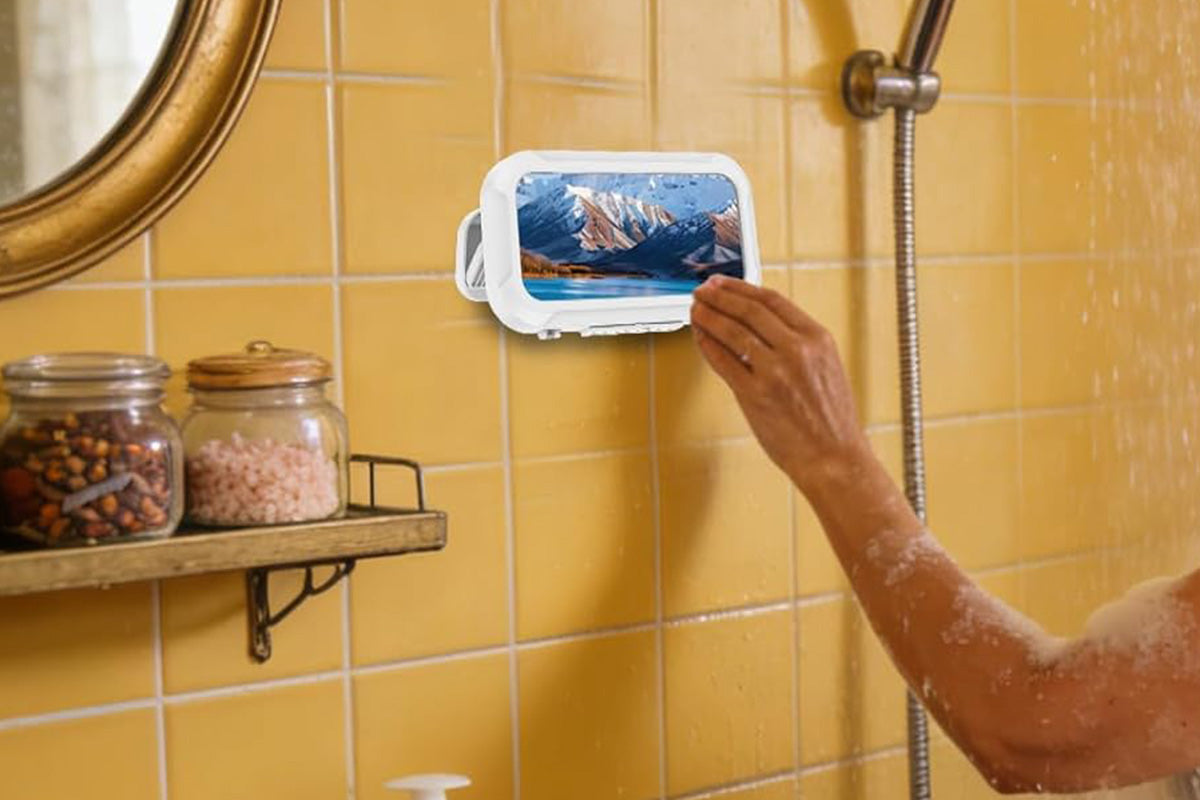 Waterproof Anti-Fog Rotating Shower Phone Holder for Bathroom Smartphone Case