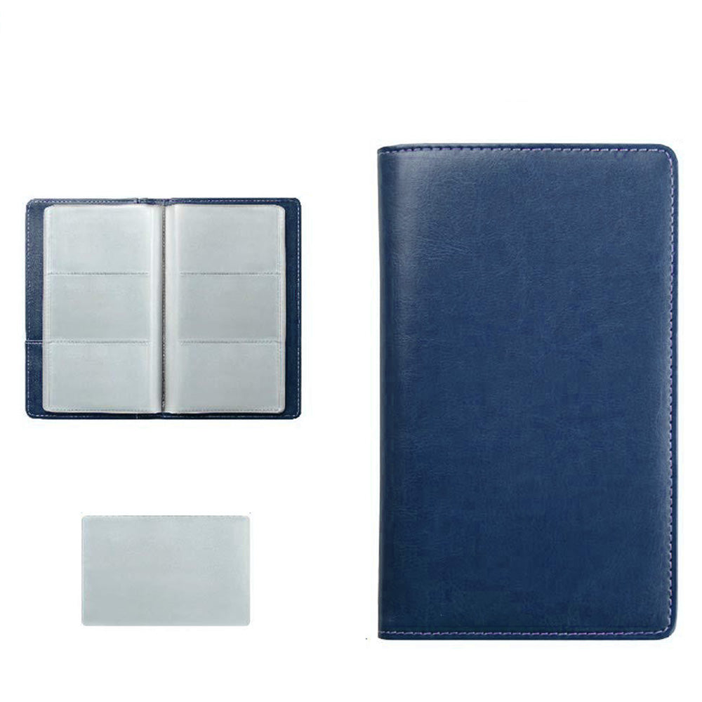 Portable Leather Business Card Holder Album 120-Slot Capacity