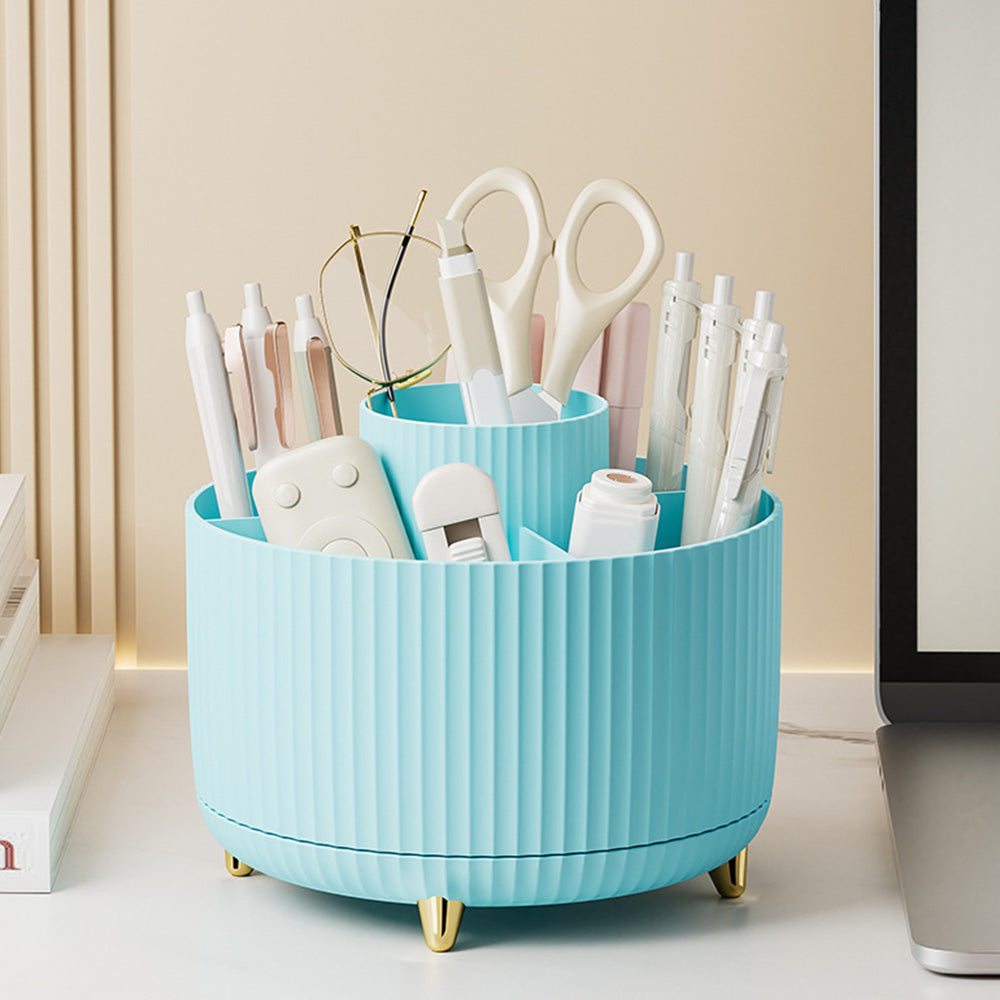 360 Degree Rotating Desk Organizer with 4 Slots For Pencil and Pen Holder