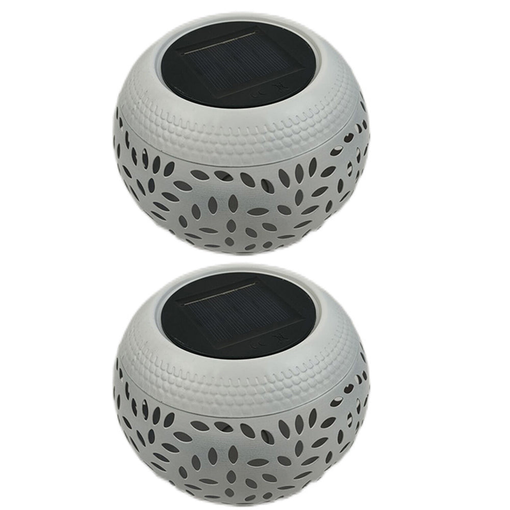 2Pcs Hollowed Shadow Outdoor Solar Lamp