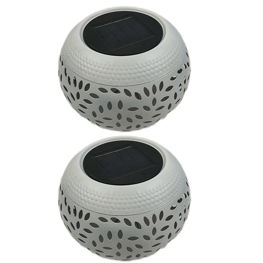 2Pcs Hollowed Shadow Outdoor Solar Lamp
