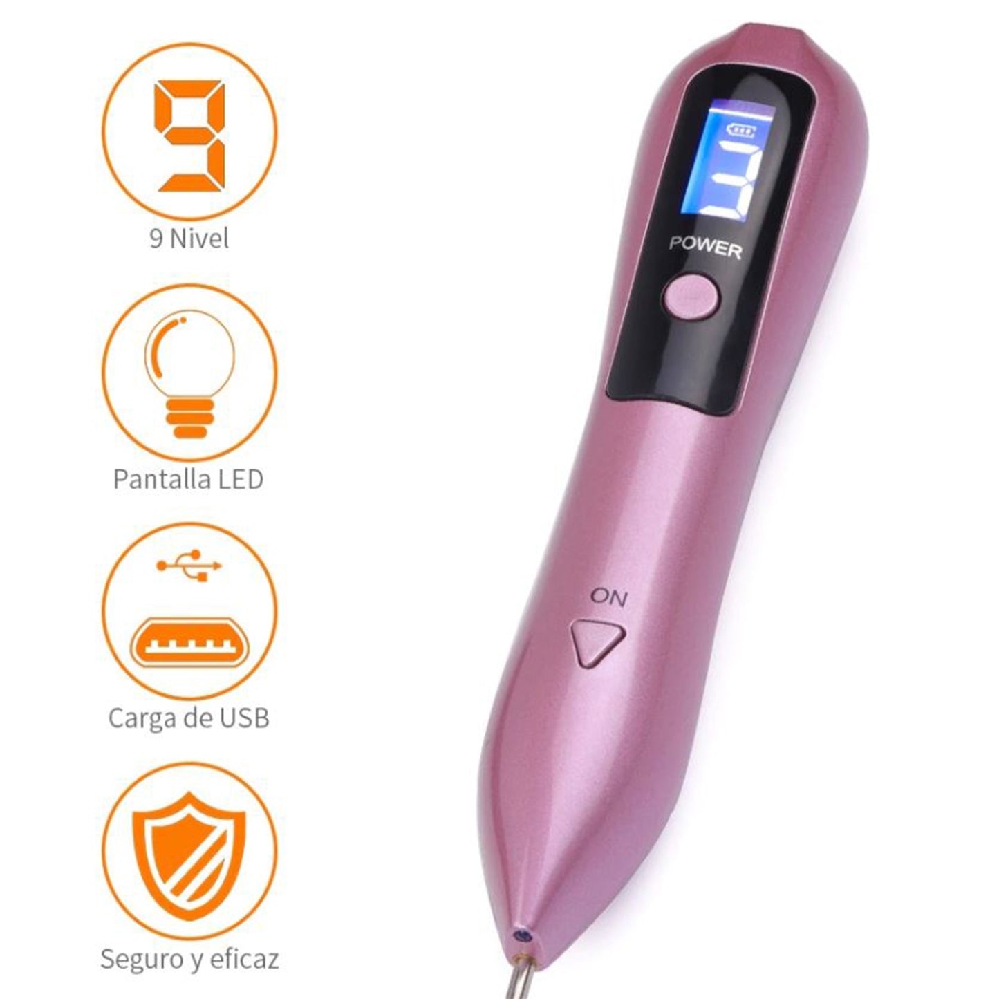 Rechargeable Nine Level Adjustable Skin Spot Removal Pen LCD Plasma Pen