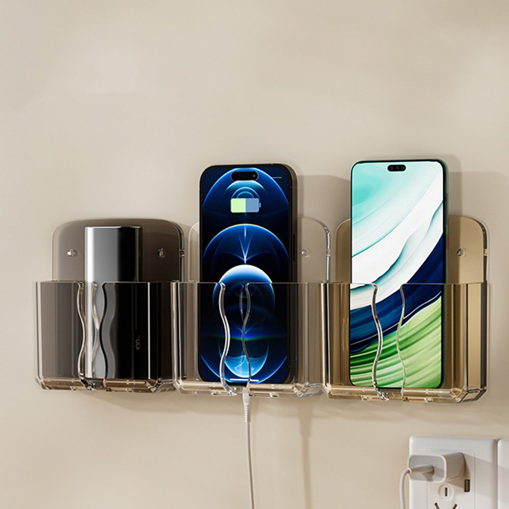 2 PCS Wall Phone Holder No Drill Adhesive Remote Control Organizer for Home Office