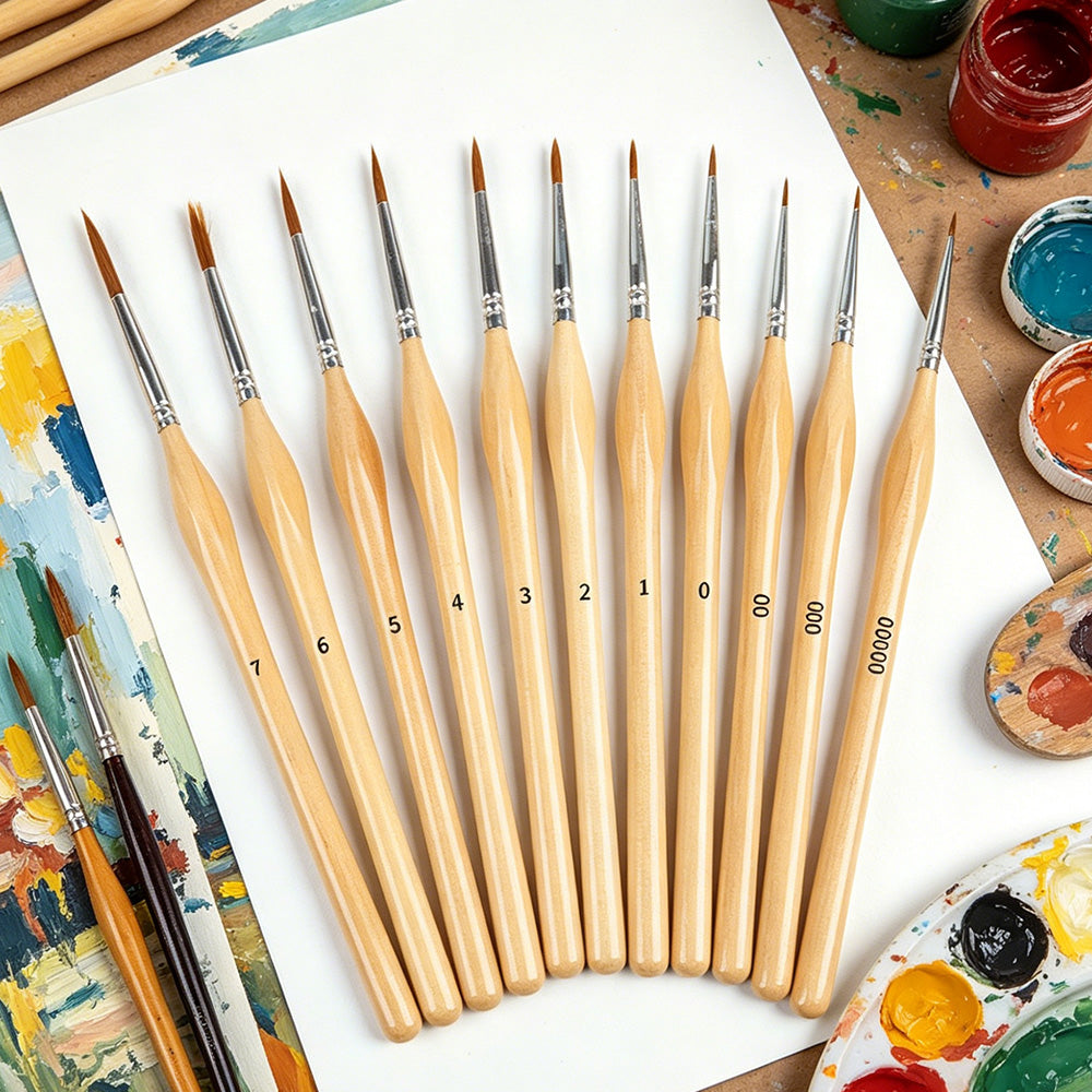 11 PCS Artist Paint Brush Set Detail Painting Brush for Watercolor Acrylic Oil