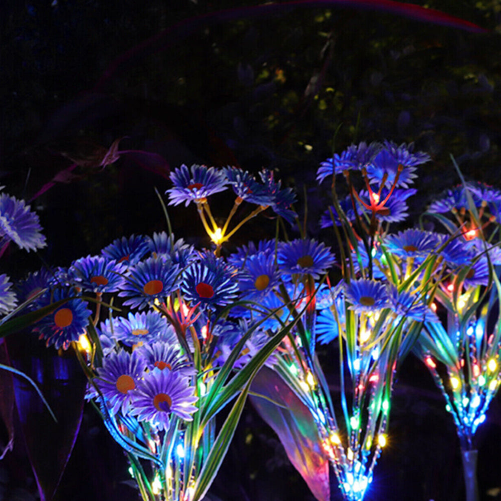 4Pcs Solar Garden Flowers Stake Light