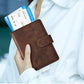Passport Holder RFID Blocking Leather Cover Wallet With Closure For Travel Essentials