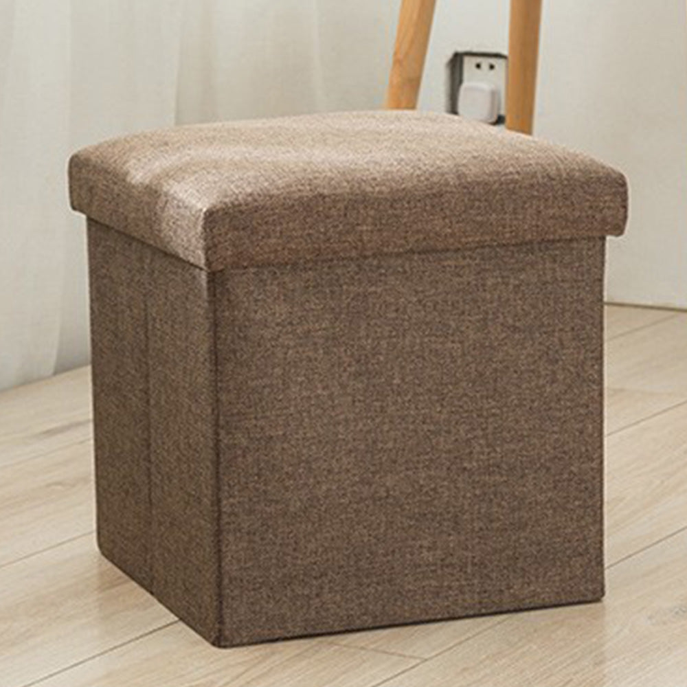 Foldable Storage Ottoman Shoe Bench with Thick Foam Lid-Coffee