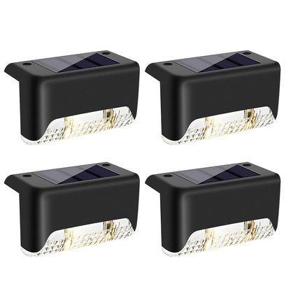 4Pcs LED Solar Fence and Step Lights for Outdoor Garden Stairs and Deck