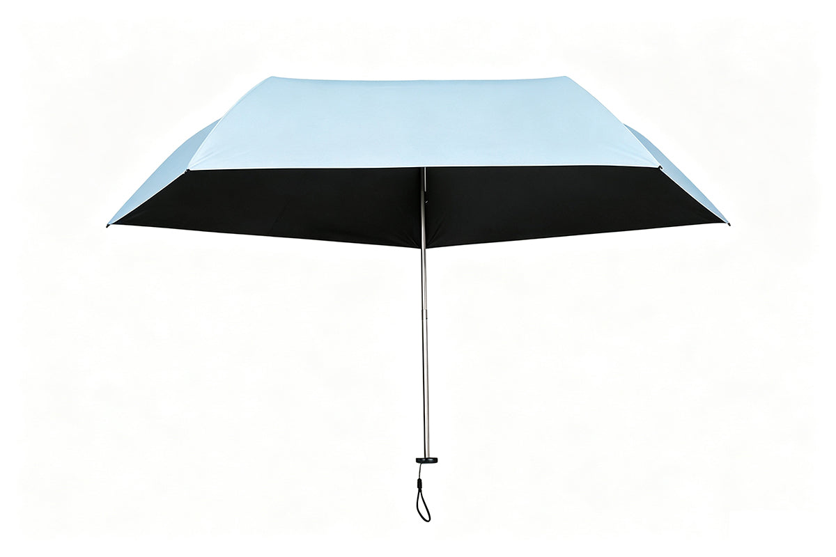 Black Coated Compact Folding Umbrella Lightweight Portable Pocket Umbrella
