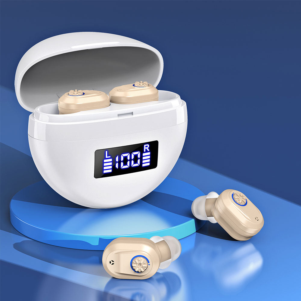 1 Pair Invisible Digital Hearing Aids Rechargeable Mini Sound Enhancer Amplifier