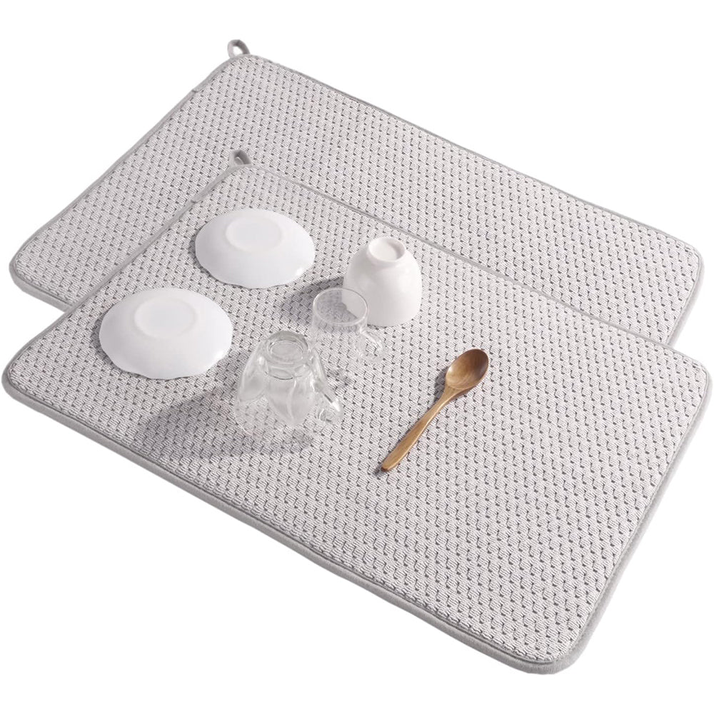 2Pcs Microfiber Dish Drying Mat for Kitchen Counter