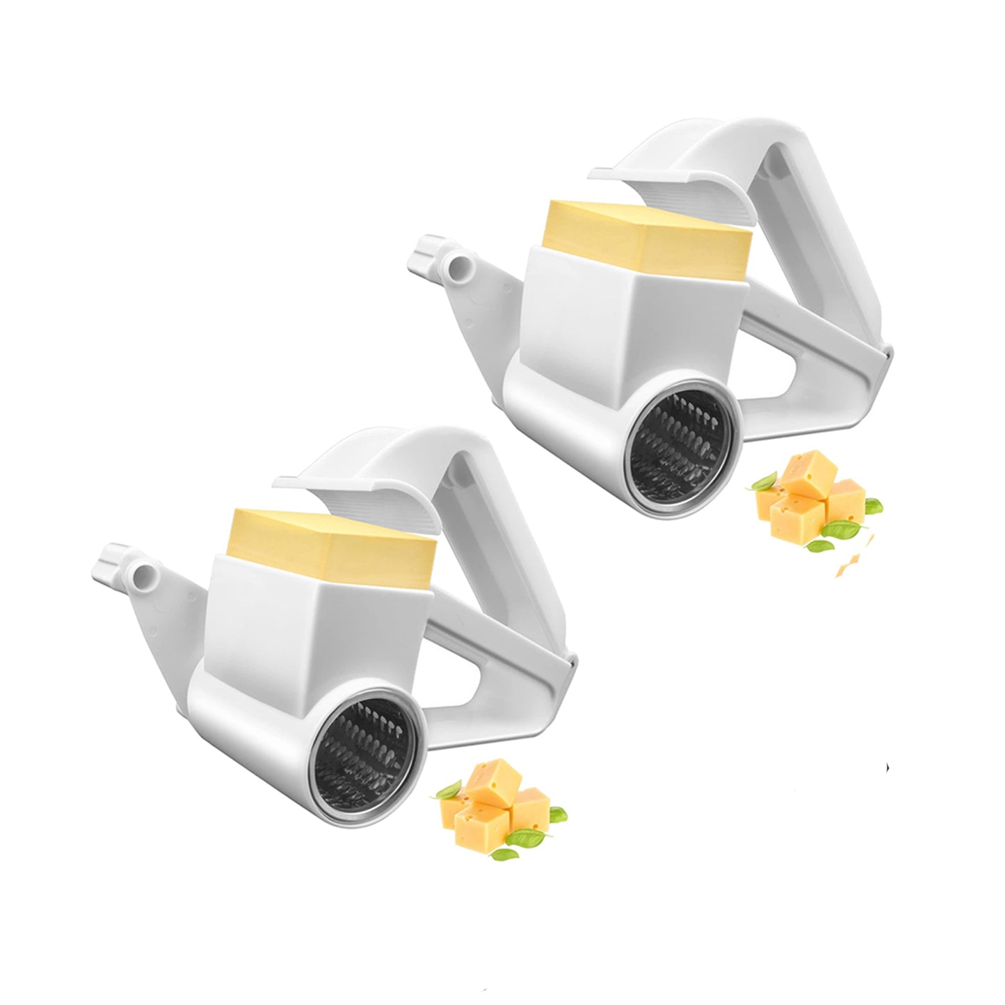 2Pcs Stainless Steel 3 in1 Rotary Handheld Cheese Cutter