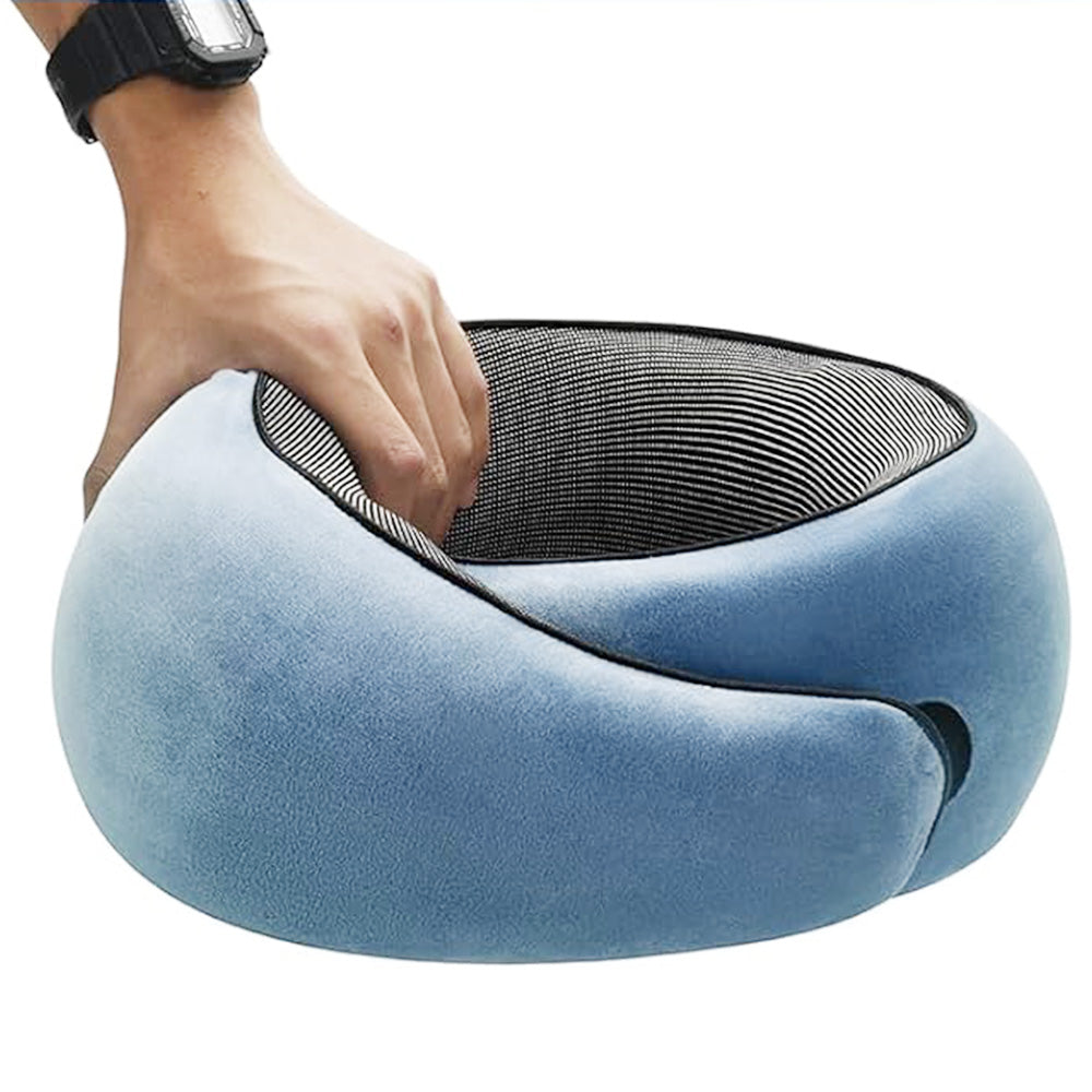Memory Foam Travel Neck Pillow for Airplane Cars Home Comfort Support