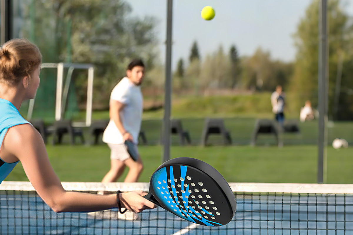 Carbon Fiber Paddle Tennis Racket with EVA Core and Carry Bag for Beach or Court