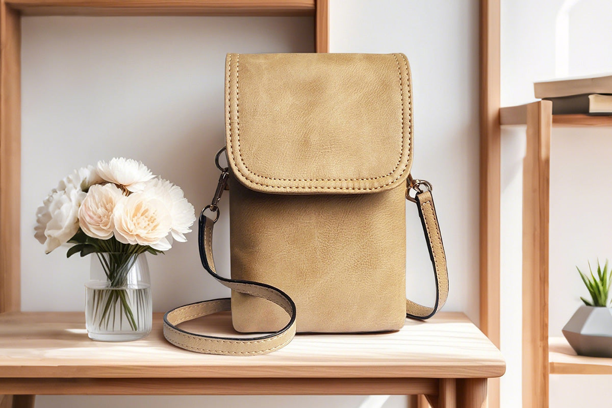 PU Leather Women Crossbody Bag Adjustable Strap Small Cell Phone Purse