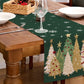Christmas Table Runner Xmas Trees Tablecloth Cover For Kitchen Dinner Party