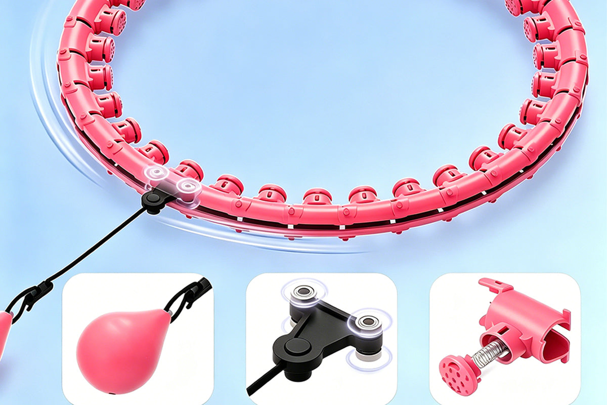 32 Section Detachable Weighted Hula Hoop Adjustable 26 to 58 Inches