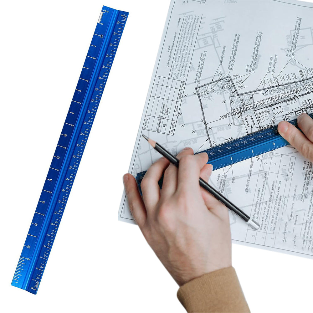 Aluminum Triangular Scale Ruler for Architects and Engineers