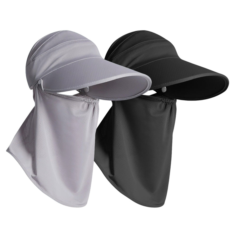 2X 3 in 1 Ponytail Sun Hat with Detachable Face Cover and Chin Strap