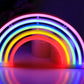 LED Cat Rainbow Neon Sign Lights Bedside Night Light Lamp Bedroom Wall Decoration
