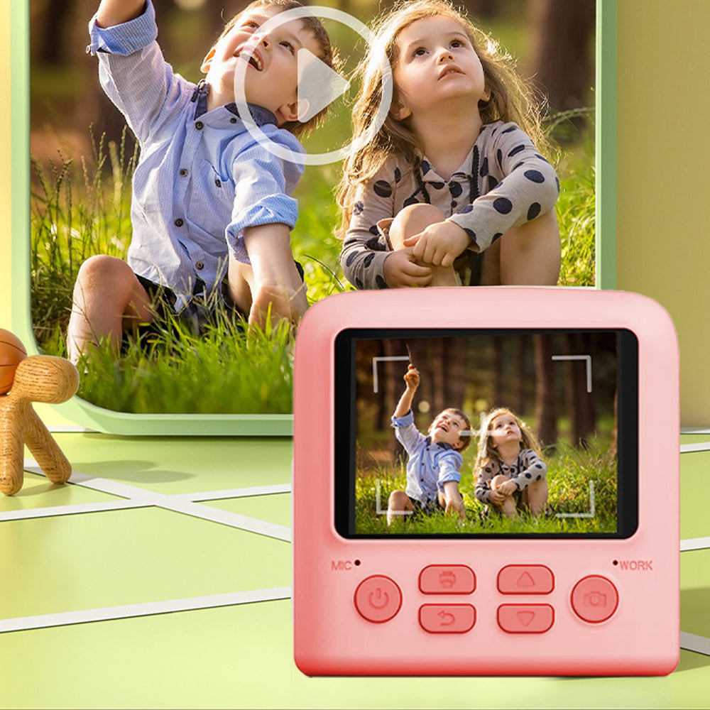 Kids Instant Print Camera with 32GB Memory Card and 5 Rolls Print Paper