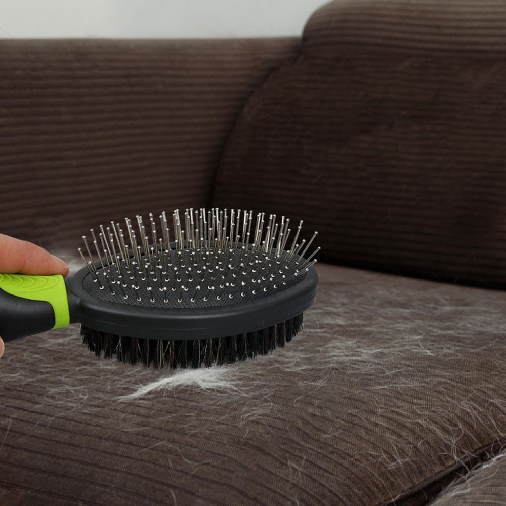 2 Pack Pet Grooming Brush Set Deshedding Double Sided Comb Massage Brush for Cats Dogs Horses