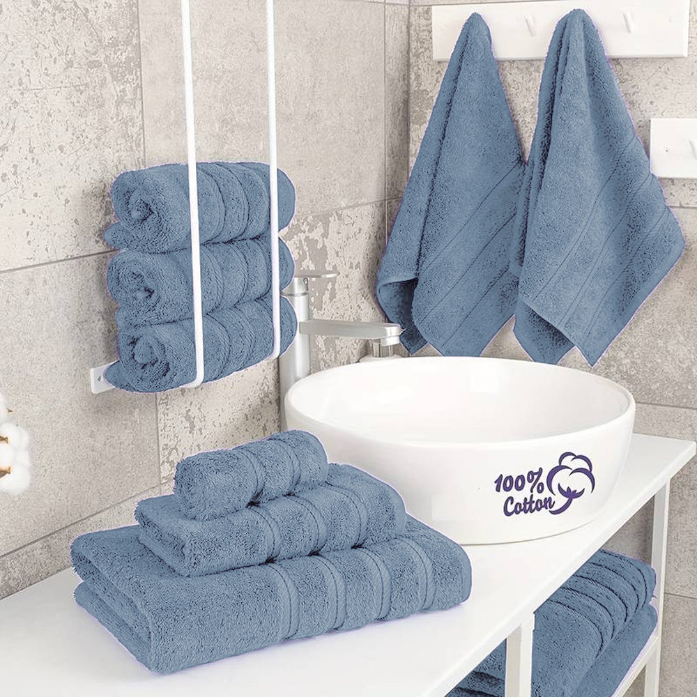 6-Piece Set Pure Cotton Soft Absorbent Bath Towels for Bathroom