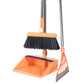 3Pcs Set of Plastic Broom with Foldable Standing Dustpan and Scraper Broom