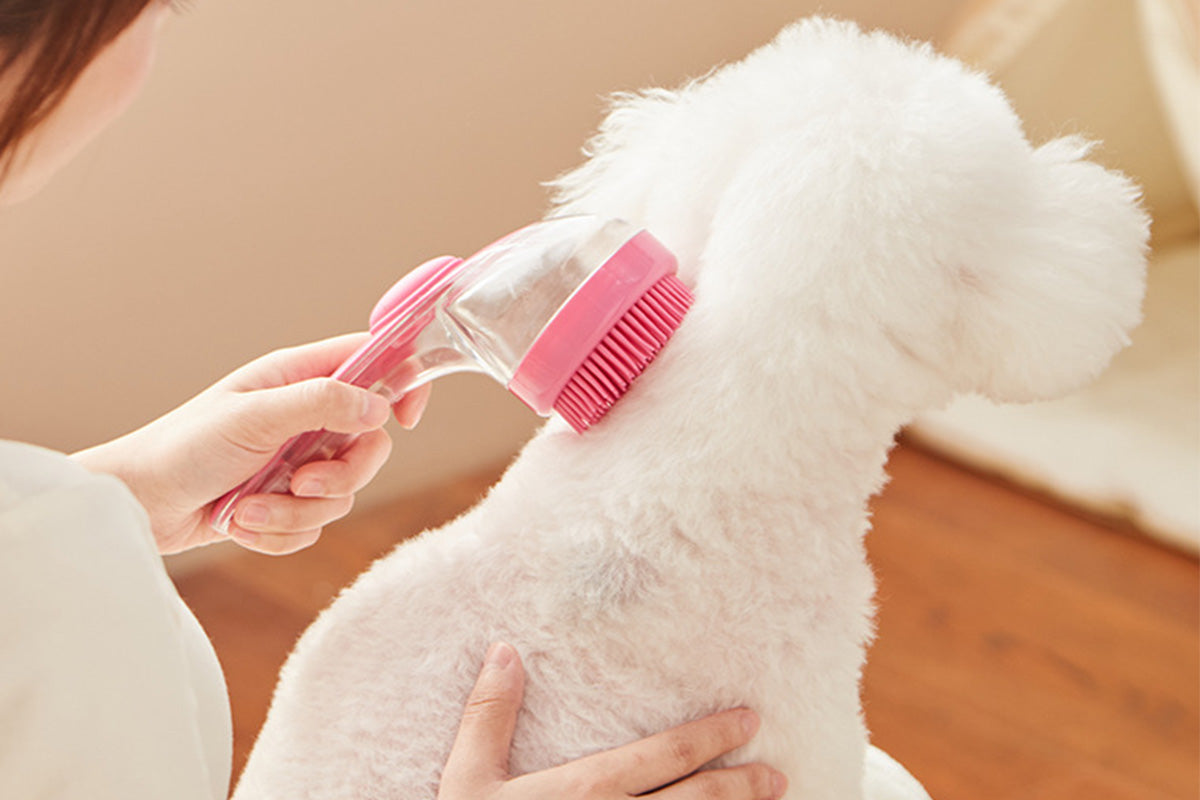 2 In 1 Dog Bath Brush With Built In Shampoo Dispenser Dog Shampoo Brush Bubble Maker