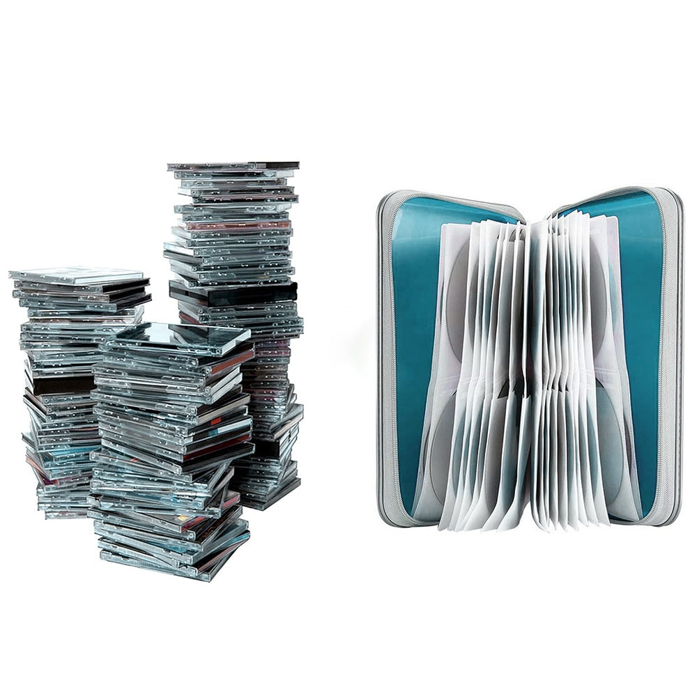 80 Capacity CD DVD Disc Holder Storage Case with Carry Handle
