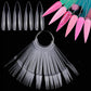 100 PCS Clear Nail Swatch Sticks with Ring Nail Art Swatch Set for Polish Display