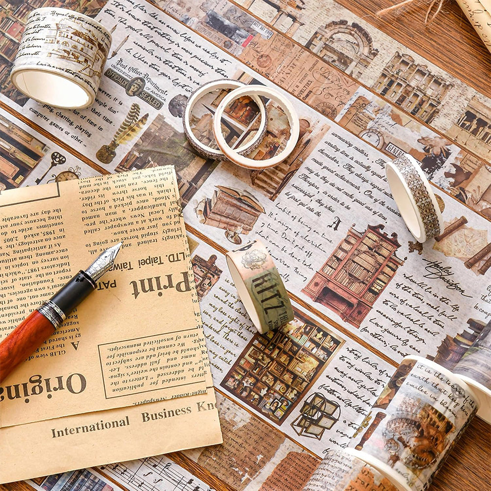 18 Rolls Vintage Washi Tape Set Writable Tapes for Scrapbooking Junk Journal supplies