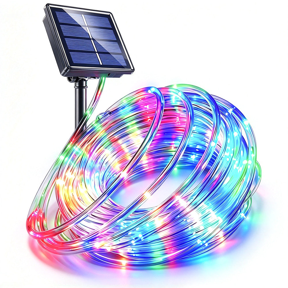 12m 100 LED Solar Rope Lights with 8 Modes for Parties and Weddings