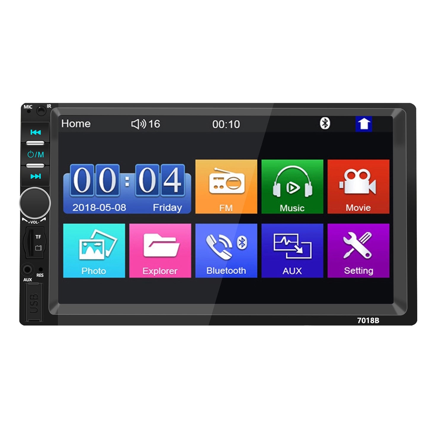 7-inch Touch Screen Bluetooth Double din Car Stereo Radio Compatible with Carplay/Android with Rear View Camera Remote