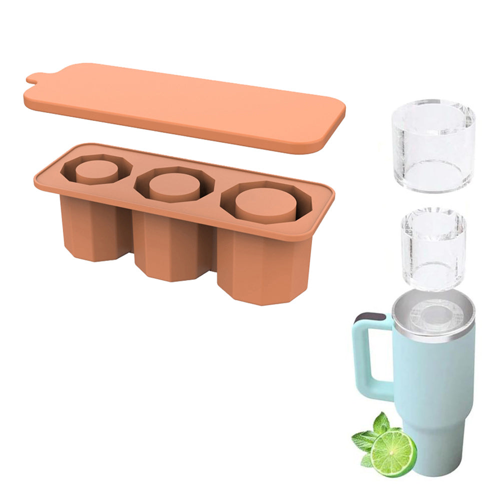 Ice Cube Tray for Stanley 30-40 Oz Tumbler Cup Silicone Ice Mold Maker with Lid