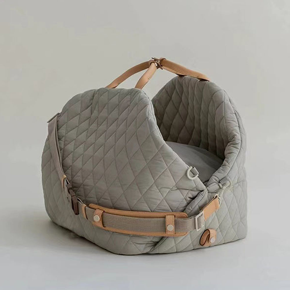 Soft Fluffy Car Seat Booster for Pet Travel Carrier Bed with Long Strap