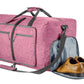 Large Foldable Travel Duffel Bag Carry On Shoulder Duffle Bag With Shoe Compartment