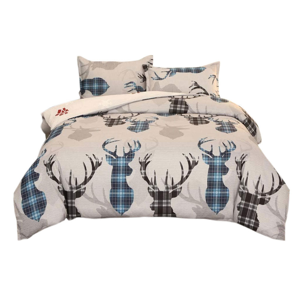 Christmas Pattern Quilt Duvet Doona Cover Set Single Double Queen King Size Bedding Set