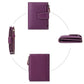 Genuine Leather Women's Wallet Short RFID Blocking Purse with Zipper